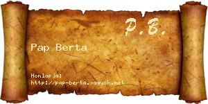 Pap Berta névjegykártya